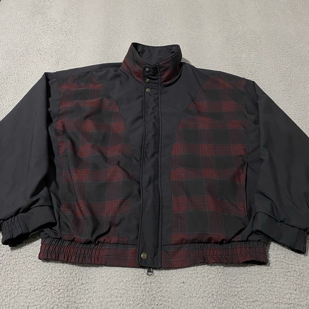 Vintage Forresters Gore Tex Jacket Mens XL Black Red Plaid Tartan Full Zip GTX